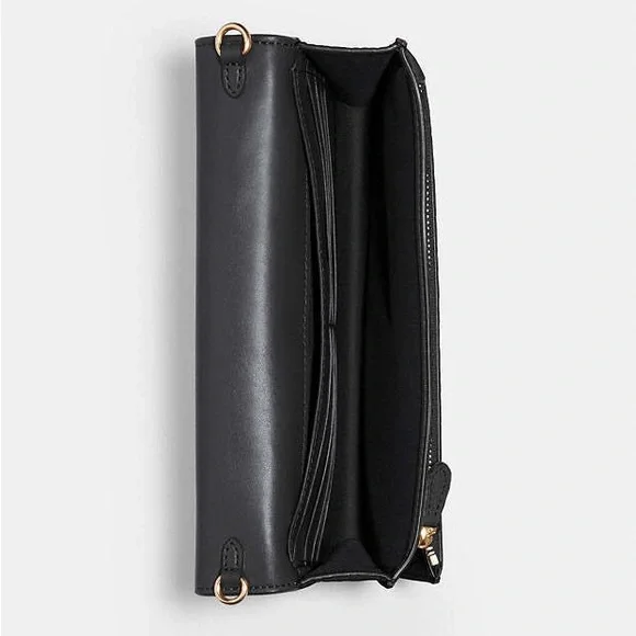 Coach Black Anna Foldover Clutch Crossbody - Picture 4 of 11